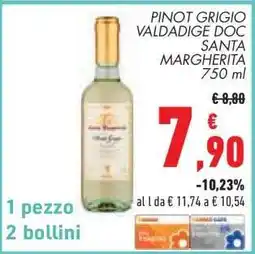Conad PINOT GRIGIO VALDADIGE DOC SANTA MARGHERITA 750 ml offerta