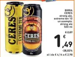 Spazio Conad Birra CERES strong ale, extreme ten 10 offerta