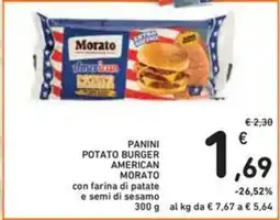 Panini potato burger american morato con farina di patate e semi di sesamo