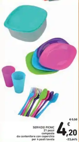 Spazio Conad Servizio picnic 21 pezzi composto offerta