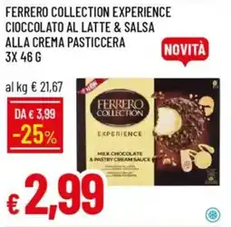 Galassia Ferrero collection experience cioccolato al latte & salsa alla crema pasticcera offerta