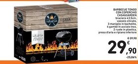Spazio Conad Barbecue tondo con coperchio casa&garden braciere vassoio zincato, offerta