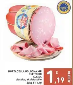 Spazio Conad Mortadella bologna igp due torri ALCISA offerta