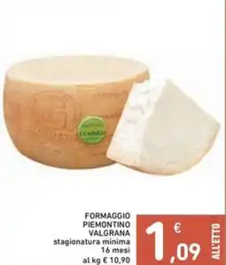 Spazio Conad Formaggio piemontino valgrana stagionatura minima offerta