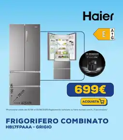 Euronics Haier FRIGORIFERO COMBINATO HB17FPAAA - GRIGIO offerta
