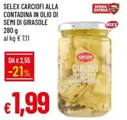 Galassia Selex carciofi alla contadina in olio di semi di girasole offerta
