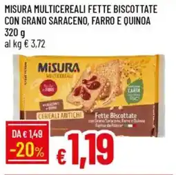 Galassia Misura multicereali fette biscottate con grano saraceno, farro e quinoa offerta