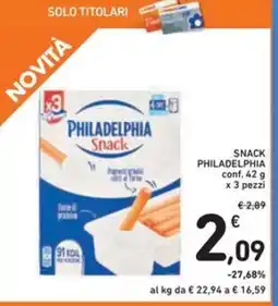 Spazio Conad Snack PHILADELPHIA offerta