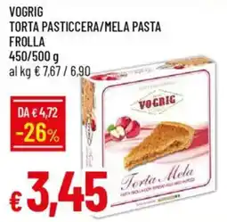 Galassia Vogrig torta pasticcera/mela pasta frolla offerta