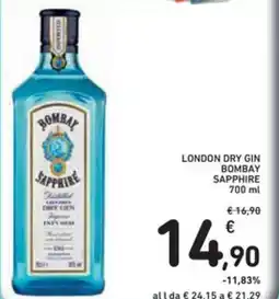 Spazio Conad London dry gin BOMBAY SAPPHIRE offerta