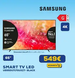 Euronics SAMSUNG SMART TV LED UE65DU7170UXZT- BLACK offerta