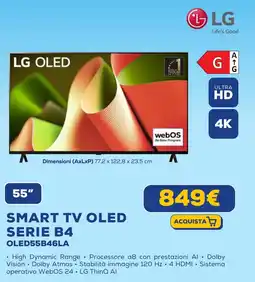 Euronics SMART TV OLED SERIE B4 OLED55B46LA offerta
