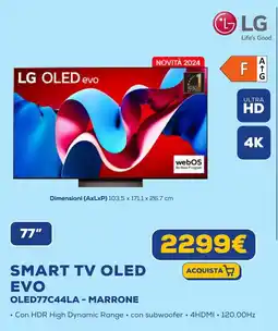 Euronics LG SMART TV OLED EVO OLED77C44LA - MARRONE offerta