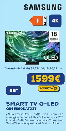 Euronics SAMSUNG SMART TV Q-LED QE65S90DATXZT offerta