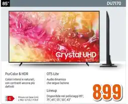 Expert SAMSUNG 85" Crystal UHD DU7170 offerta