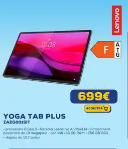 Euronics Lenovo YOGA TAB PLUS ZAEGO015IT offerta
