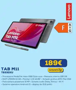 Euronics Lenovo TAB M11 TB330XU offerta