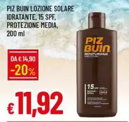 Galassia Piz buin lozione solare idratante, 15 spf, protezione media offerta