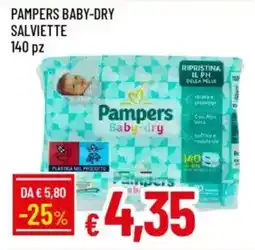 Galassia Pampers baby-dry salviette 140 pz offerta