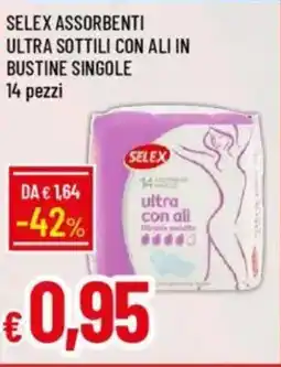 Galassia Selex assorbenti ultra sottili con ali in bustine singole offerta