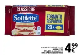 Supermercati Gulliver Formaggio fuso a fette SOTTILETTE offerta