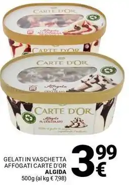 Supermercati Gulliver Gelati in vaschetta affogati carte d'or ALGIDA offerta