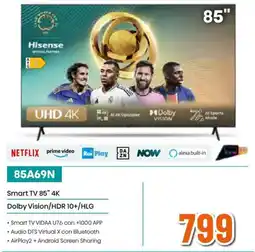 Expert Hisense 85A69N Smart TV 85" 4K Dolby Vision/HDR 10+/HLG offerta