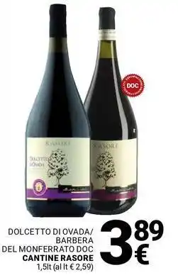 Supermercati Gulliver Dolcetto di ovada/ barbera del monferrato doc CANTINE RASORE offerta