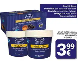 Supermercati Gulliver Gelati gusto malaga, pistacchio e gianduja PERLE DI GULLI offerta