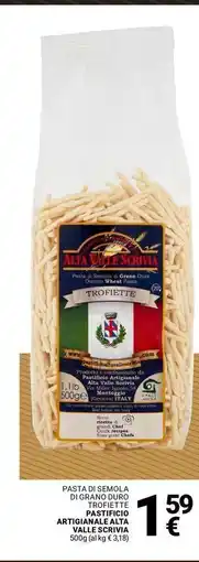Supermercati Gulliver Pasta di semola di grano duro trofiette pastificio artigianale alta valle scrivia offerta