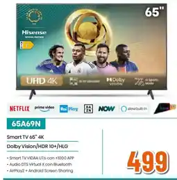 Expert Hisense 65A69N Smart TV 65" 4K Dolby Vision/HDR 10+/HLG offerta