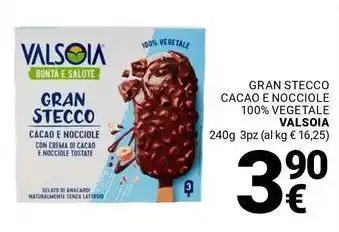Supermercati Gulliver Gran stecco cacao e nocciole 100% vegetale VALSOIA offerta