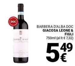 Supermercati Gulliver Barbera d'alba doc giacosa leone & figli offerta