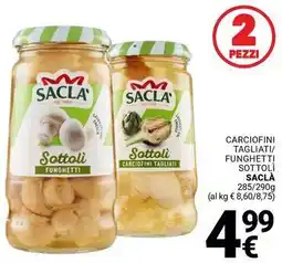Supermercati Gulliver Carciofini tagliati/ funghetti sottoli SACLÀ offerta