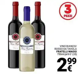 Supermercati Gulliver Vino bianco/ rosso da tavola FRATELLI MAGGI offerta