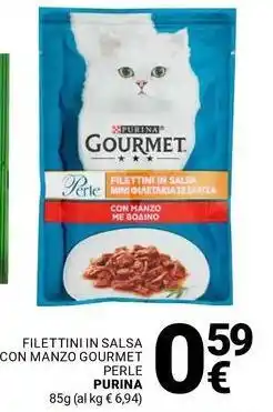Supermercati Gulliver Filettini in salsa con manzo gourmet perle PURINA offerta