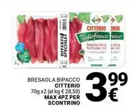 Supermercati Gulliver Bresaola bipacco CITTERIO offerta