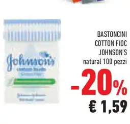 Conad Superstore Bastoncini cotton fioc JOHNSON'S natural offerta