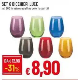 Galassia Set 6 bicchieri luce offerta