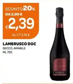 Ekom Lambrusco doc secco, amabile offerta