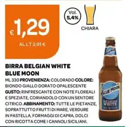 Ekom Birra belgian white BLUE MOON offerta