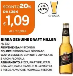 Ekom Birra genuine draft MILLER offerta