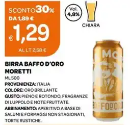 Ekom Birra baffo d'oro MORETTI offerta