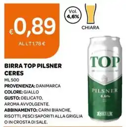 Ekom Birra top pilsner CERES offerta