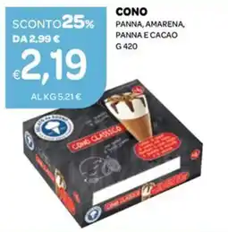 Ekom Cono panna, amarena, panna e cacao offerta