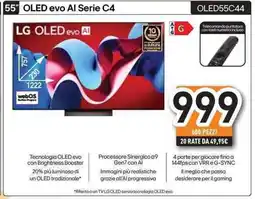 Unieuro LG 55" OLED evo Al Serie C4 OLED55C44 offerta