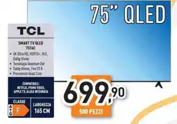 Unieuro TCL Smart TV QLED 75T6C offerta