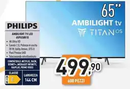 Unieuro PHILIPS AMBILIGHT TV LED 65PUS8010 offerta