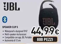 Unieuro JBL Speaker CLIP 5 offerta