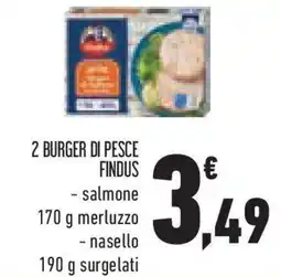 Conad Superstore 2 burger di pesce FINDUS offerta